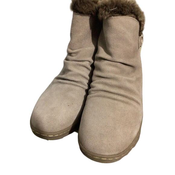 NWT Naturalizer Boot Leather With Faux Fur Brown Zip Side Size 8.5 M - Picture 11 of 16